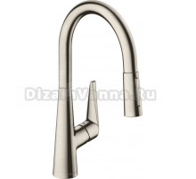 Комплект Смеситель Hansgrohe Talis M51 73851800, сталь + Фартук, черный