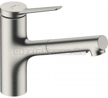 Комплект Смеситель Hansgrohe Zesis M33 74803800, механизм sBox lite, сталь + Фартук, черный