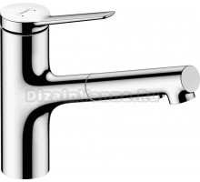 Комплект Смеситель Hansgrohe Zesis M33 74810000, технология EcoSmart, хром + Фартук, черный