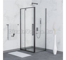 Душевой уголок RGW Stilvoll SV-03B+90 см (99-102)x90x200 профиль черный матовый, стекло прозрачное