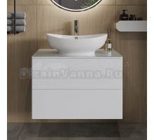 Тумба под раковину со столешницей Orange Otto 75 со стеклянной столешницей, белый глянец