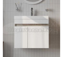 Тумба под раковину без столешницы IDDIS Zodiac 60 подвесная, с дверцами, белая, ясень-шимо