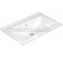 Мебельная раковина Laparet Sinergia 71 накладная, глянцевая белая, прямоугольная, фарфор