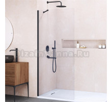 Душевая перегородка RGW Walk In WA-110B 60x195, профиль черный, стекло прозрачное 8 мм