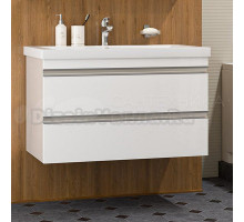 Тумба под раковину без столешницы Misty Ингрид 90 подвесная, белая эмаль