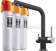 Комплект Смеситель Omoikiri Nagano BL, черный + Фильтр Pure Drop Lite