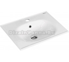 Мебельная раковина BelBagno BB1923-600 61 накладная, глянцевая белая, прямоугольная, фаянс