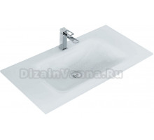 Мебельная раковина BelBagno BB1010/465-LV-VTR-BL 101 накладная, глянцевая белая, прямоугольная, стеклянная