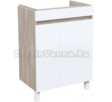 Тумба под раковину без столешницы IDDIS Zodiac 60 напольная, с дверцами, белая, ясень-шимо