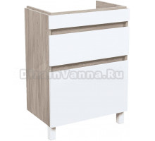 Тумба под раковину без столешницы IDDIS Zodiac 60 напольная, с ящиками, белая, ясень-шимо