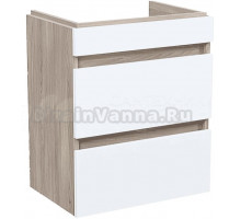 Тумба под раковину без столешницы IDDIS Zodiac 50 подвесная, с ящиками, белая, ясень-шимо