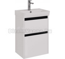 Тумба под раковину без столешницы Lemark Combi 50 черная, белая глянцевая