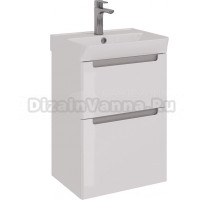 Тумба под раковину без столешницы Lemark Buno 50 белая глянцевая, 2 ящика