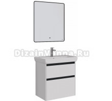 Мебель для ванной комнаты Lemark Combi 70 черная, белая глянцевая