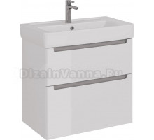 Тумба под раковину без столешницы Lemark Buno 80 белая глянцевая, 2 ящика