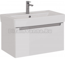 Тумба под раковину без столешницы Lemark Buno mini 80 белая глянцевая, 1 ящик