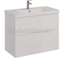 Тумба под раковину без столешницы Lemark Veon 90 белая глянцевая, 2 ящика