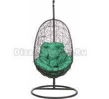 Садовое кресло BiGarden Easy Black черное, подушка зеленая