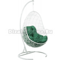 Садовое кресло BiGarden Easy White белое, подушка зеленая
