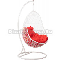 Садовое кресло BiGarden Easy White белое, подушка красная