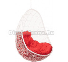 Садовое кресло BiGarden Easy White BS белое, подушка красная, без стойки
