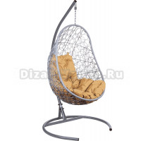 Садовое кресло BiGarden Easy Gray серое, подушка бежевая