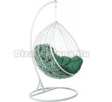 Садовое кресло BiGarden Tropica White белое, подушка зеленая