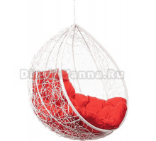 Садовое кресло BiGarden Tropica White BS белое, подушка красная, без стойки