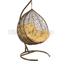 Садовое кресло BiGarden Tropica Brown коричневое, подушка бежевая