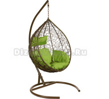 Садовое кресло BiGarden Tropica TwoToneG коричневое, подушка зеленая