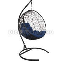 Садовое кресло BiGarden Kokos Black черное, подушка синяя