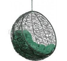 Садовое кресло BiGarden Kokos Black BS черное, подушка зеленая, без стойки