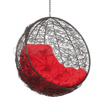 Садовое кресло BiGarden Kokos Black BS черное, подушка красная, без стойки