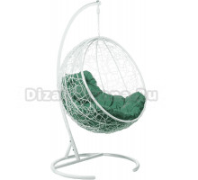 Садовое кресло BiGarden Kokos White белое, подушка зеленая