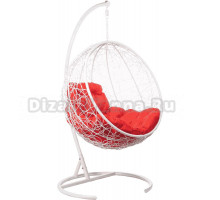 Садовое кресло BiGarden Kokos White белое, подушка красная