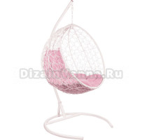 Садовое кресло BiGarden Kokos White белое, подушка розовая