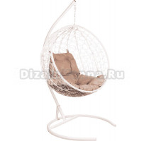 Садовое кресло BiGarden Kokos White белое, подушка бежевая