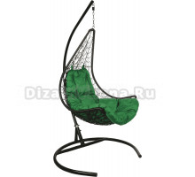 Садовое кресло BiGarden Wind Black черное, подушка зеленая