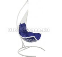 Садовое кресло BiGarden Wind White белое, подушка синяя