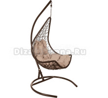 Садовое кресло BiGarden Wind Brown коричневое, подушка бежевая