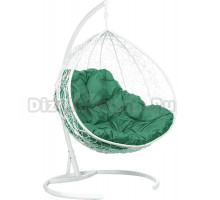Садовое кресло BiGarden Gemini Promo White белое, подушка зеленая