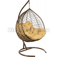 Садовое кресло BiGarden Gemini Promo Brown коричневое, подушка бежевая