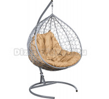 Садовое кресло BiGarden Gemini Promo Gray серое, подушка бежевая