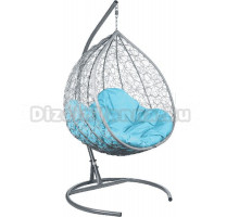 Садовое кресло BiGarden Gemini Promo Gray серое, подушка голубая