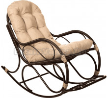 Садовое кресло-качалка BiGarden орех, подушка бежевая