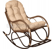 Садовое кресло-качалка BiGarden какао, подушка бежевая