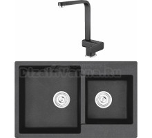 Комплект Мойка Emar Quartz EMQ-2800.Q + Смеситель 3014.12 Оникс