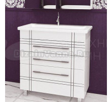 Тумба с раковиной Stella Polar Опера 80 белая, патина серебро