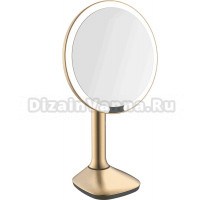 Косметическое зеркало Java S-M8888LB с подсветкой, настольное, с увеличением, матовое золото