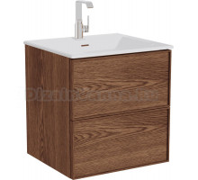 Тумба с раковиной VitrA Metropole Edge 60 с подсветкой, ореховое дерево